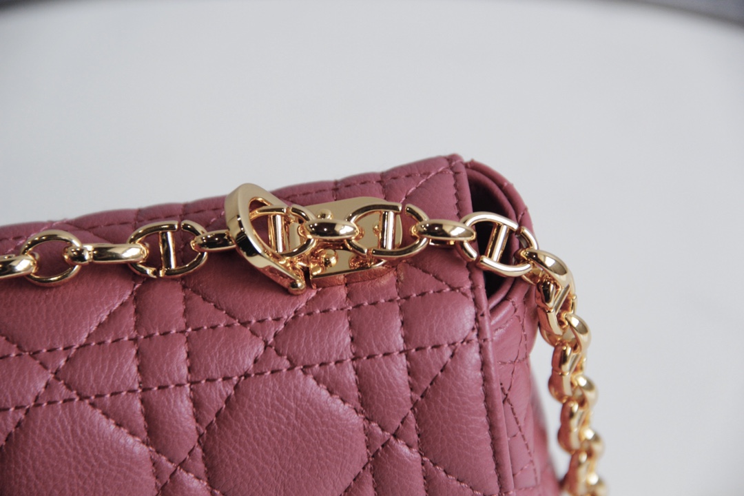 Medium Dior Caro Bag Cherry Pink Cannage Supple Calfskin